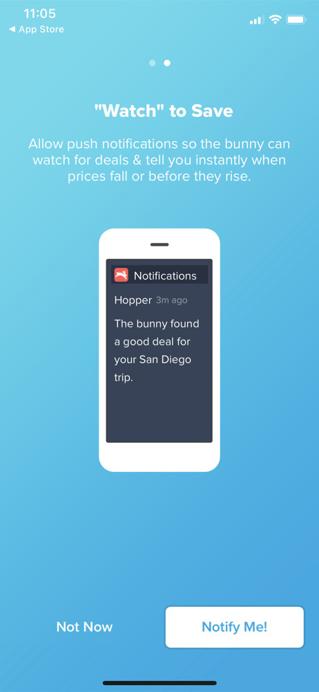 Hopper Enable notifications screenshot