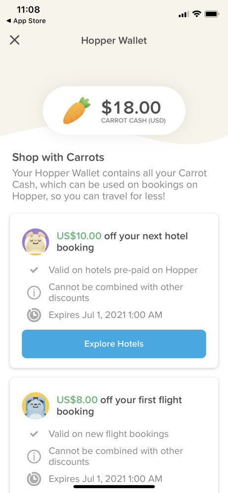 Hopper Wallet screenshot