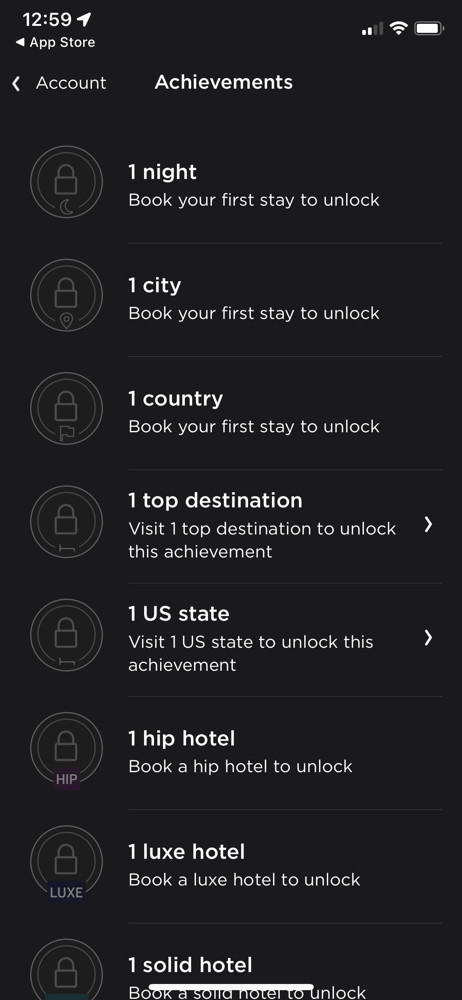 HotelTonight Achievements screenshot