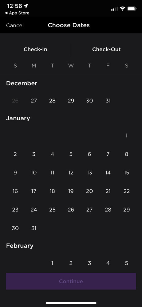 HotelTonight Set dates screenshot