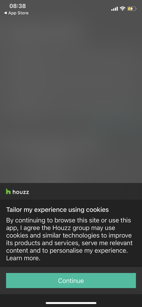 Houzz Agree to terms screenshot