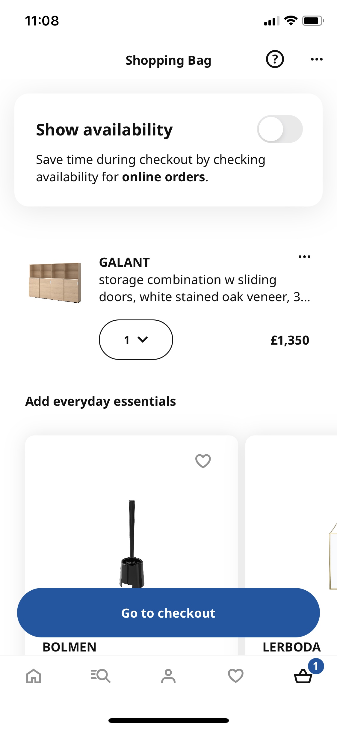Screenshot of IKEA - Shopping cart