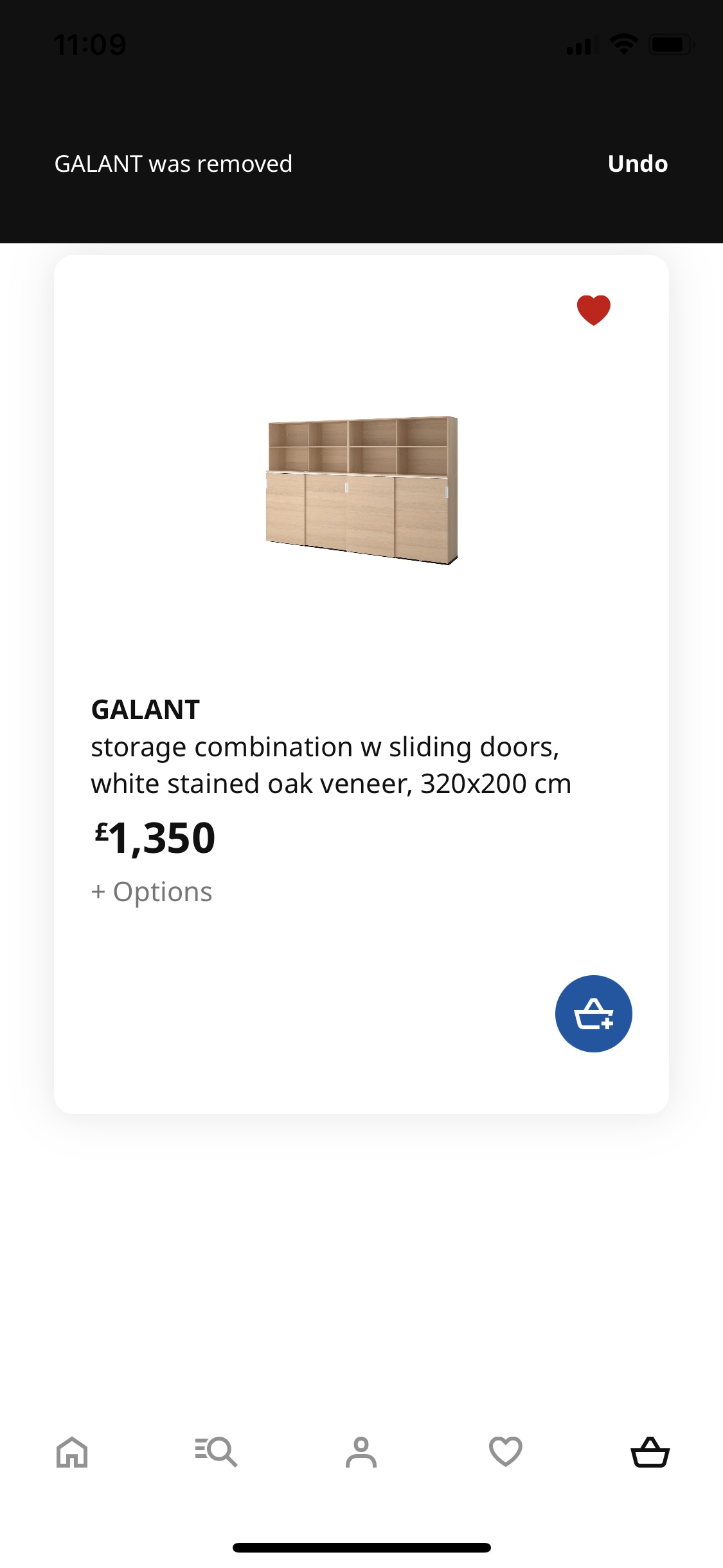 Screenshot of IKEA - Item removed
