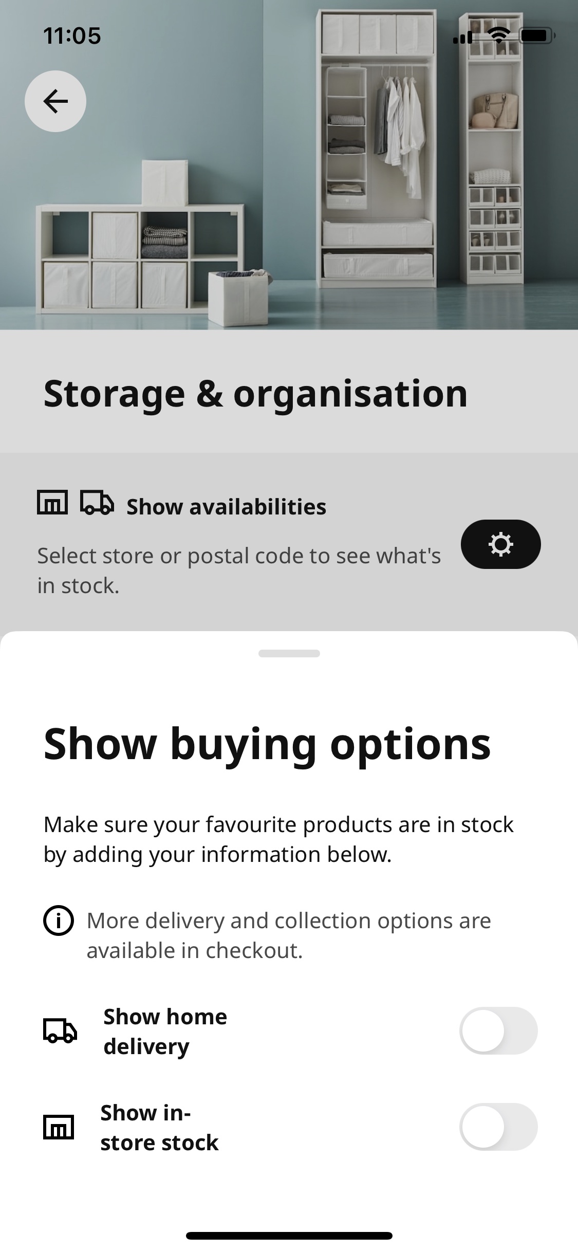 Screenshot of IKEA - Delivery options