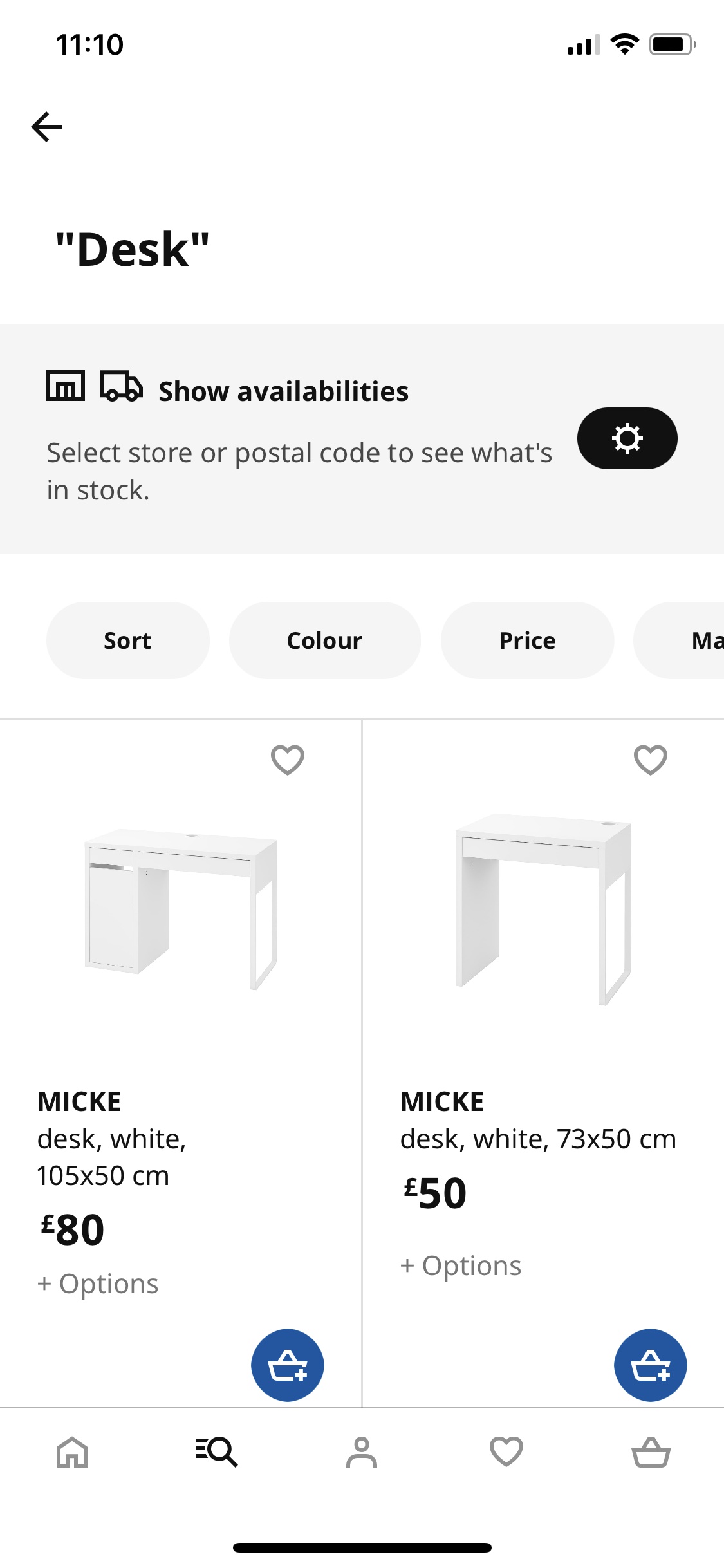 Screenshot of IKEA - Search results