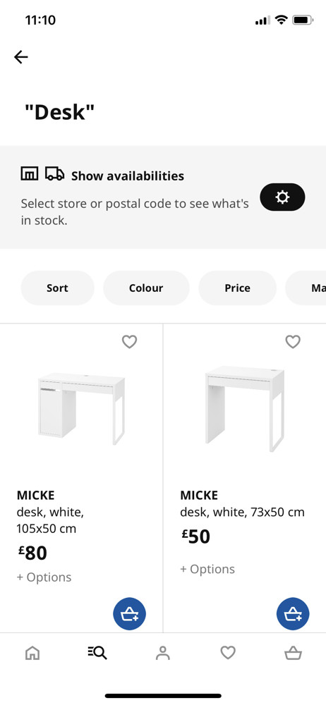 IKEA Search results screenshot
