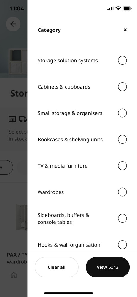 IKEA Filter screenshot
