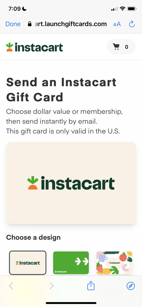 Instacart Gift cards screenshot