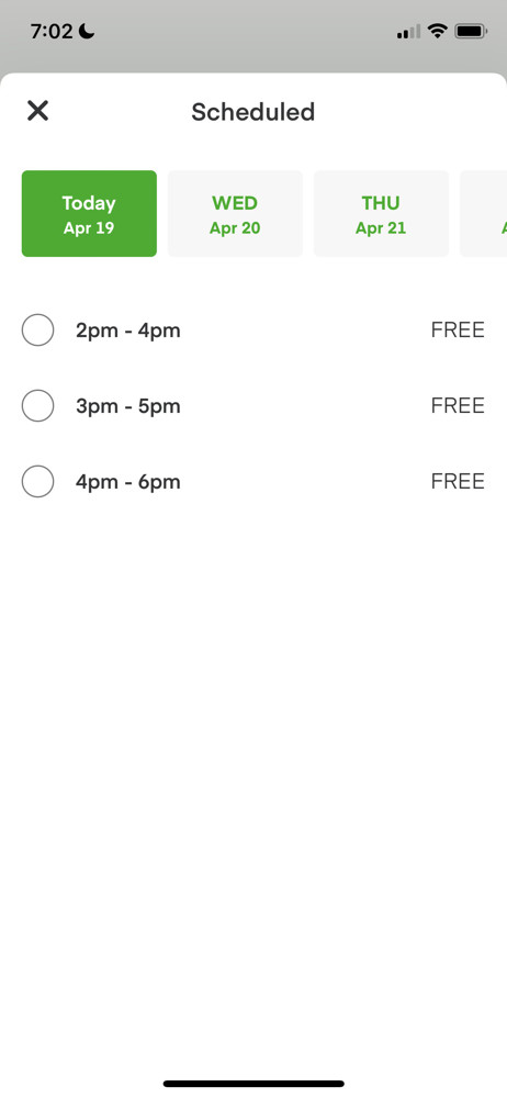 Instacart Schedule screenshot