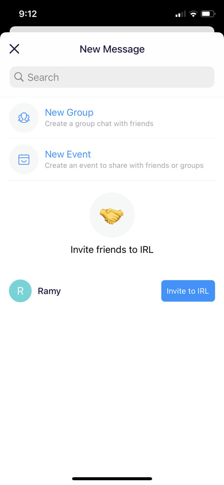 IRL Send message screenshot