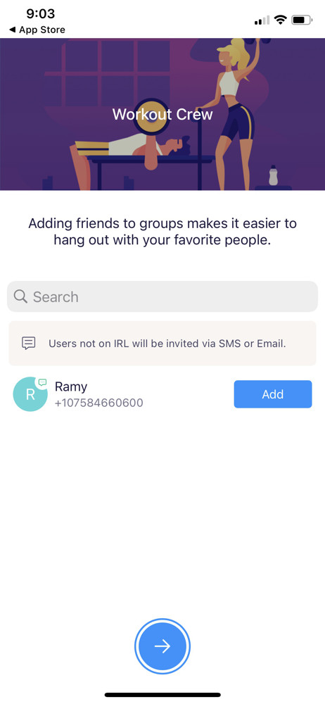 IRL Invite people screenshot