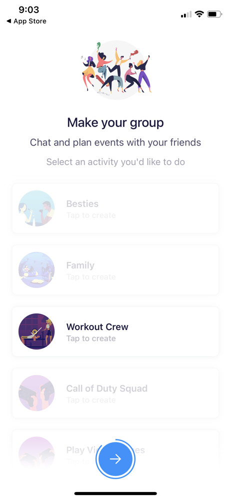 IRL Create group screenshot