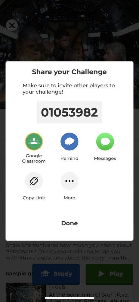 Kahoot Invite people screenshot