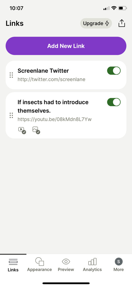 Linktree Links screenshot