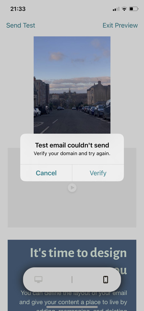 Mailchimp Error screenshot