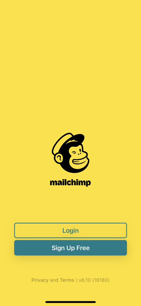 Mailchimp Start screen screenshot
