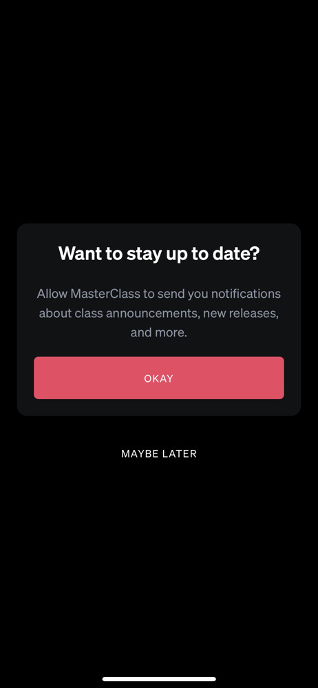 Masterclass Enable notifications screenshot