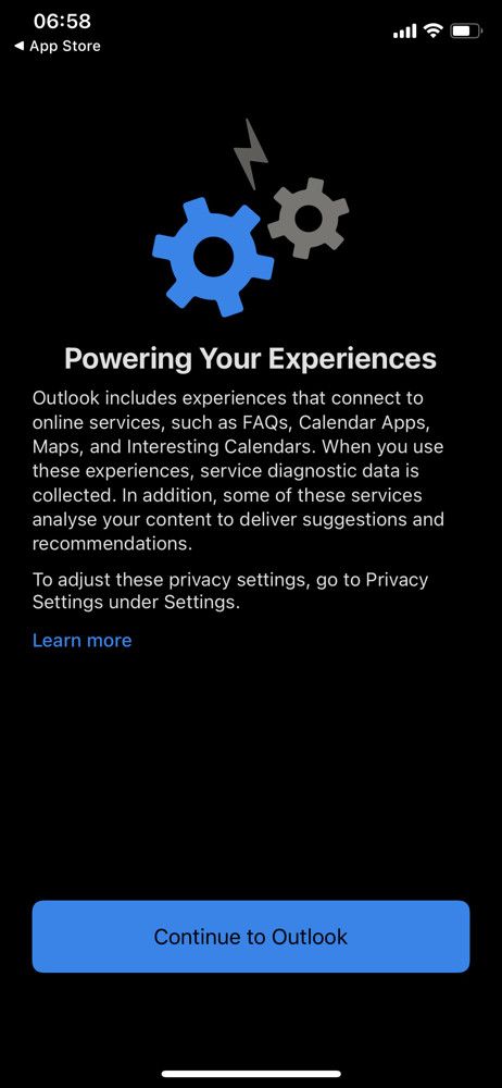 Microsoft Outlook Privacy settings screenshot
