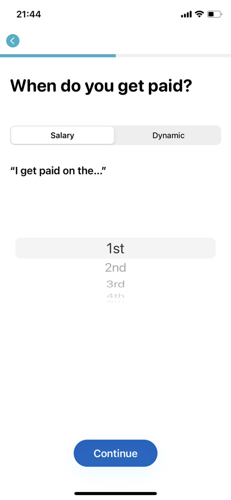 MoneyCoach Onboarding question screenshot