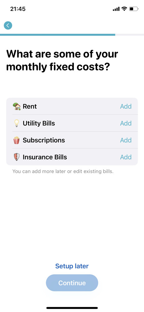 MoneyCoach Add expenses screenshot