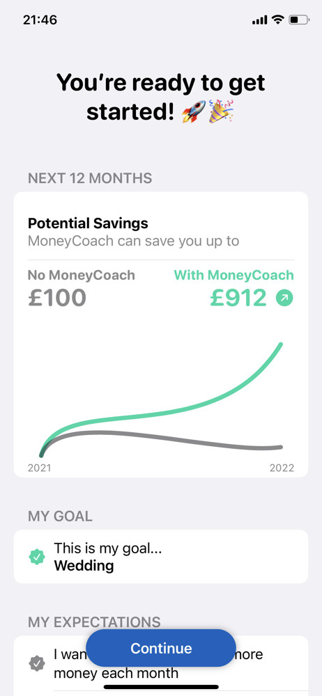 MoneyCoach Get started screenshot