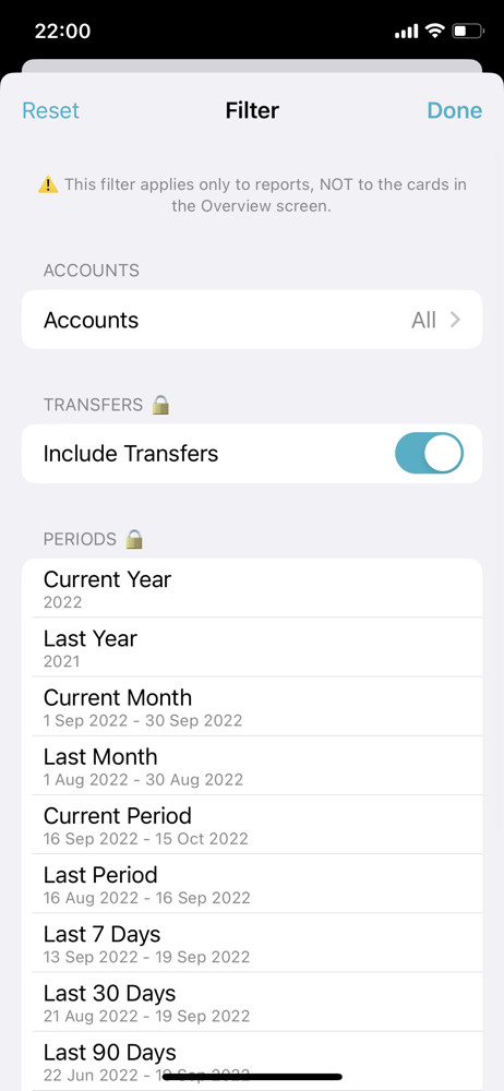 MoneyCoach Filter screenshot