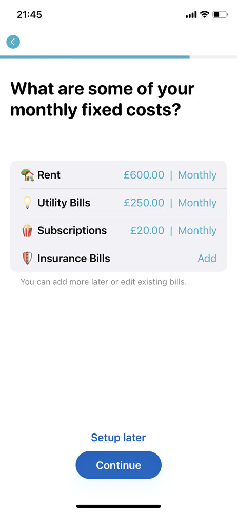 MoneyCoach Add expenses screenshot