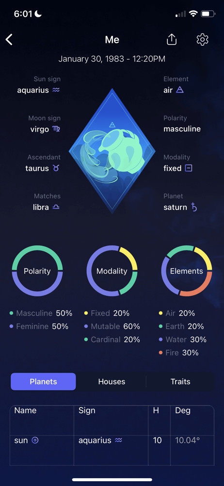 Nebula Horoscope screenshot