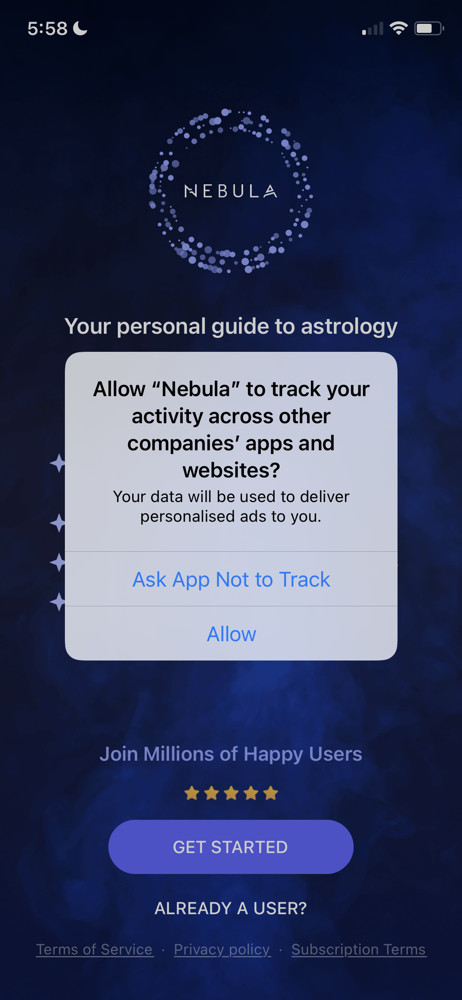 Nebula Enable tracking screenshot