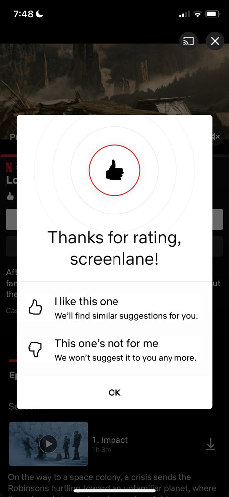 Netflix Guide modal screenshot