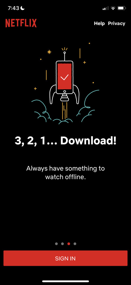Netflix Welcome slides screenshot