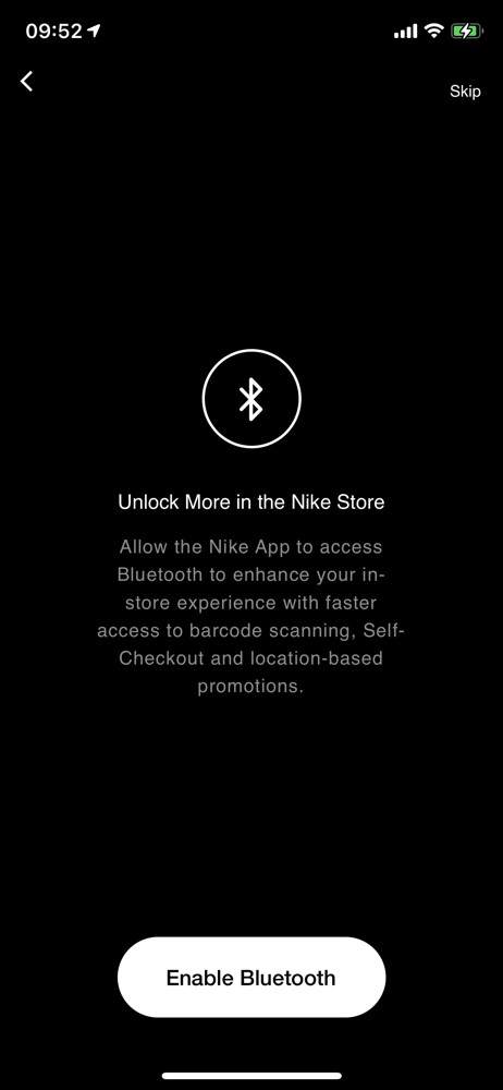 Nike Enable Bluetooth screenshot