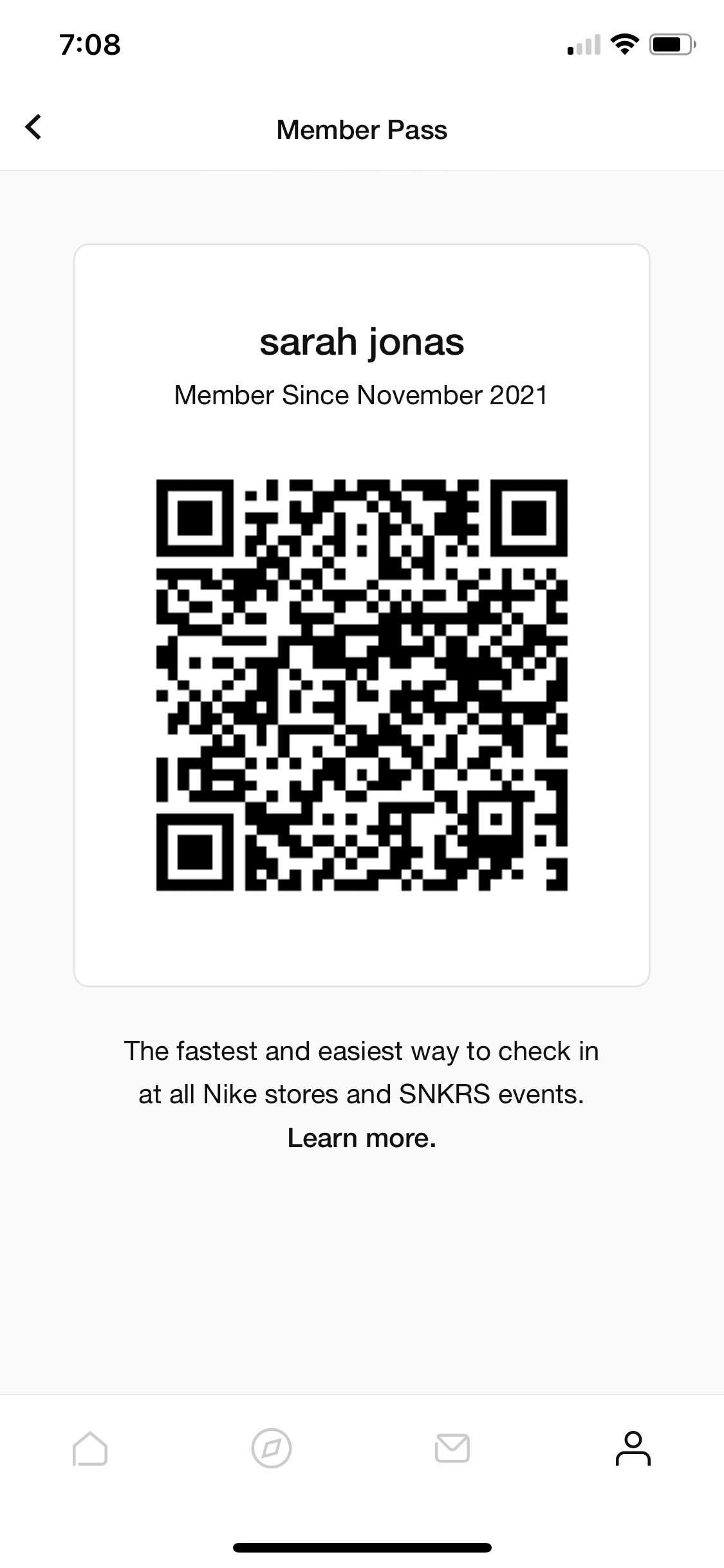 Screenshot Nike SNKRS -