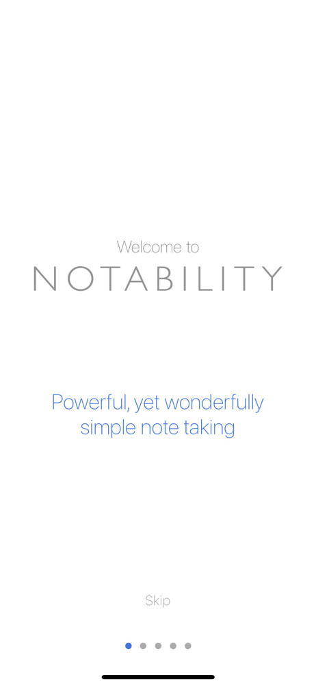 Notability Welcome slides screenshot