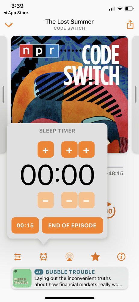 Overcast Sleep timer screenshot
