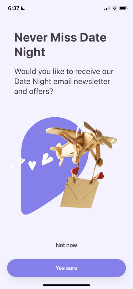Paired Newsletter opt-in screenshot
