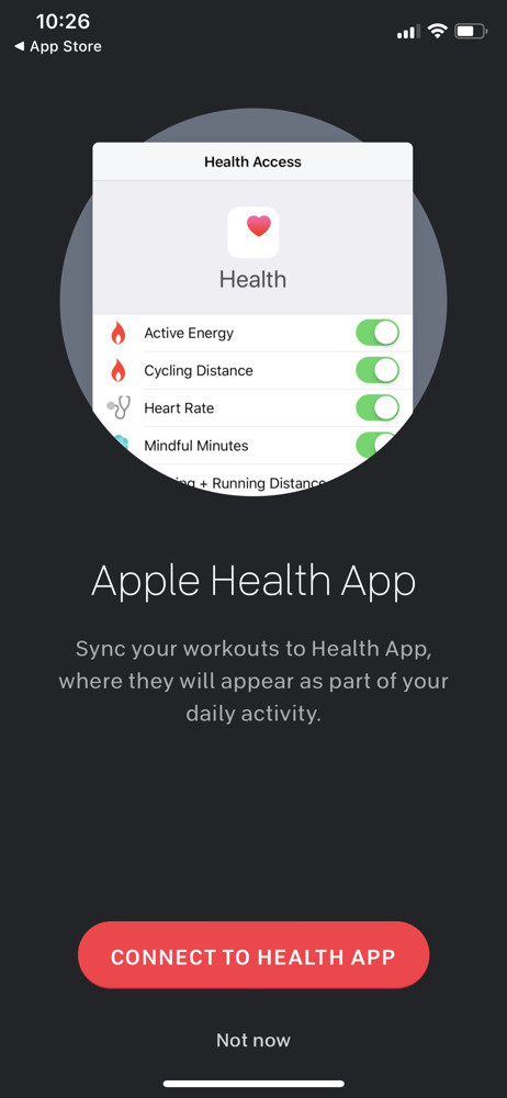 Peloton Connect Apple Health screenshot