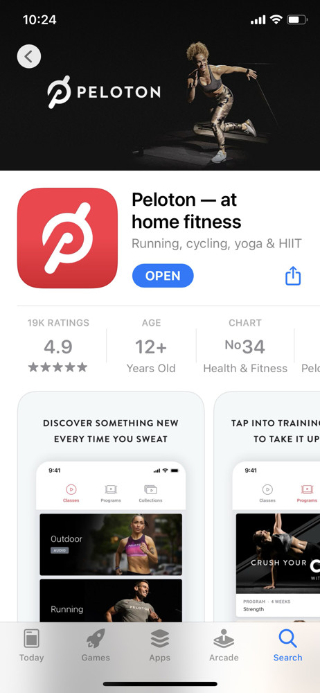 Peloton App store listing screenshot