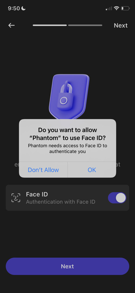 Phantom Enable Face ID screenshot