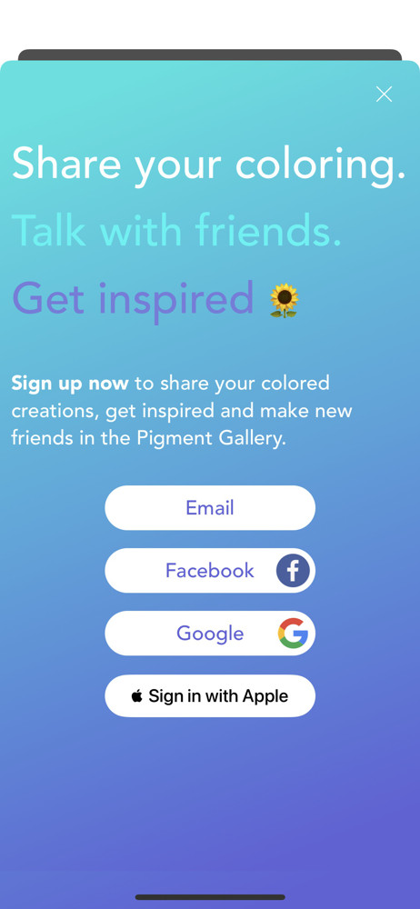 Pigment Sign up screenshot