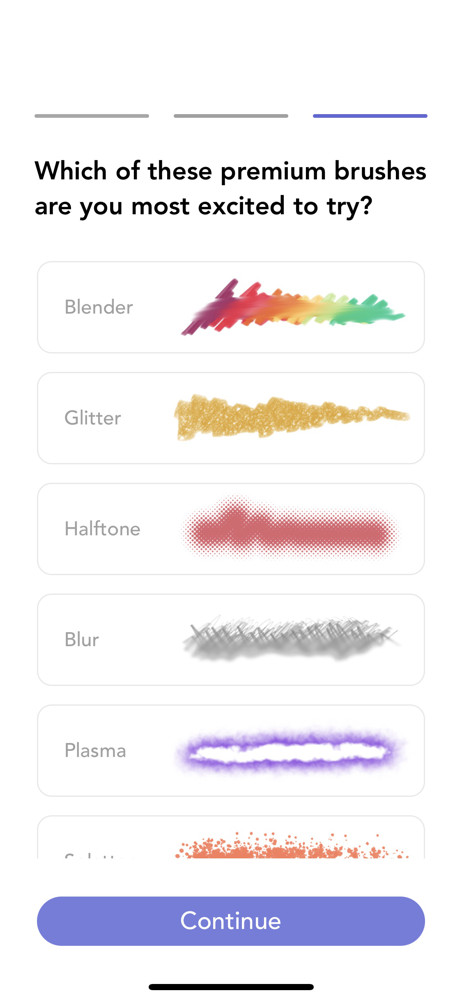 Pigment Select brushes screenshot