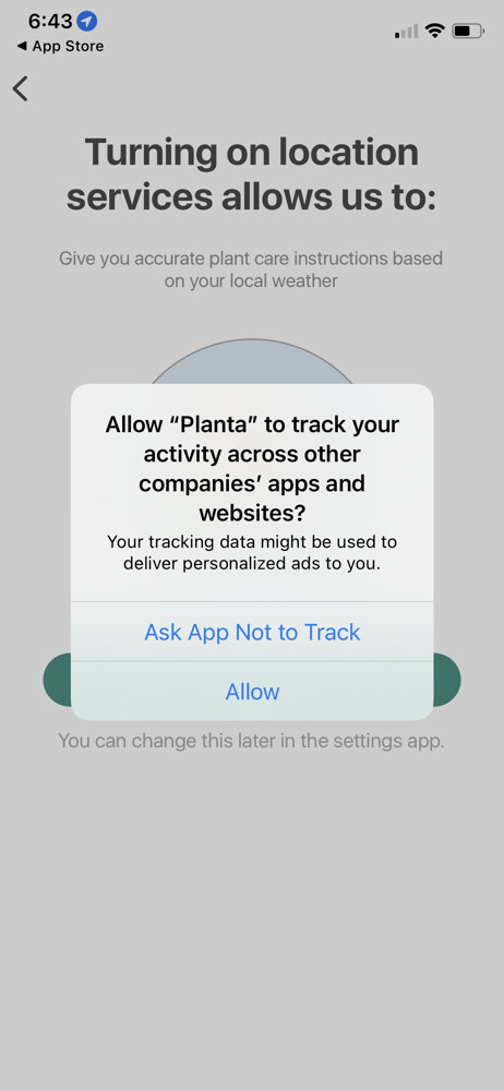 Planta Enable tracking screenshot