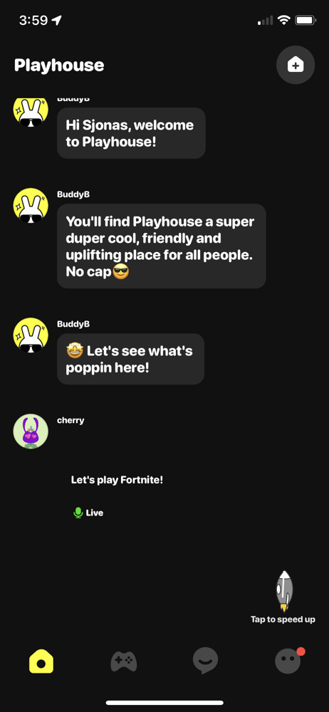 Playhouse Activity feed screenshot