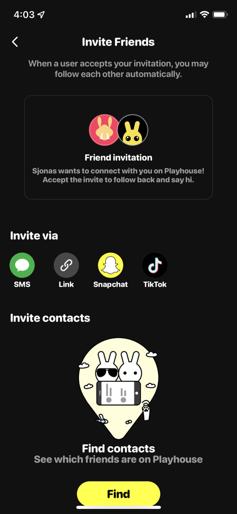 Playhouse Invite people screenshot