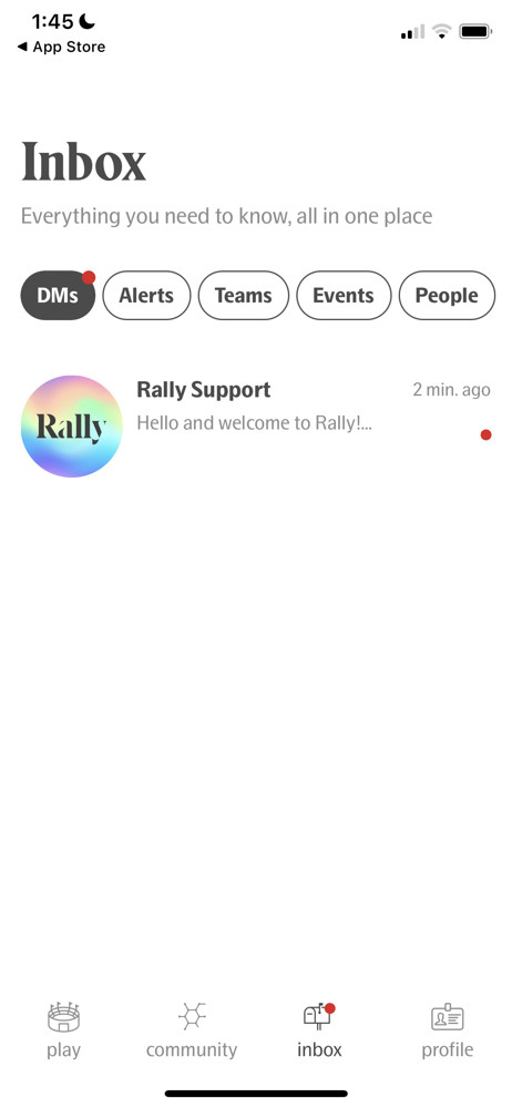 Rally Inbox screenshot