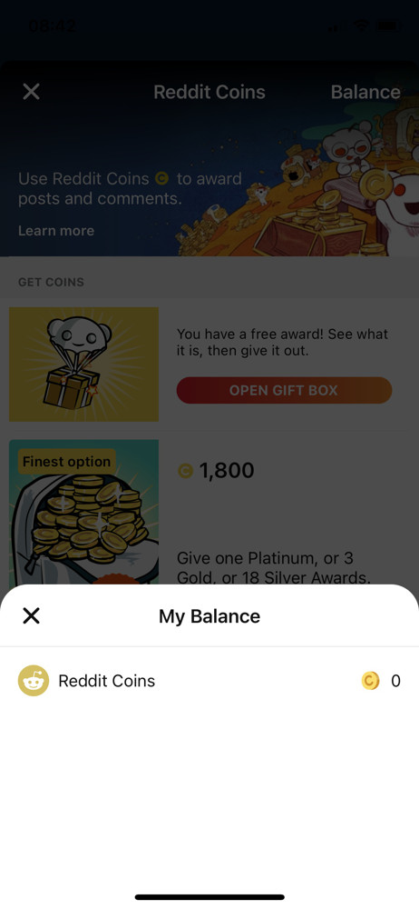 Reddit Balance screenshot