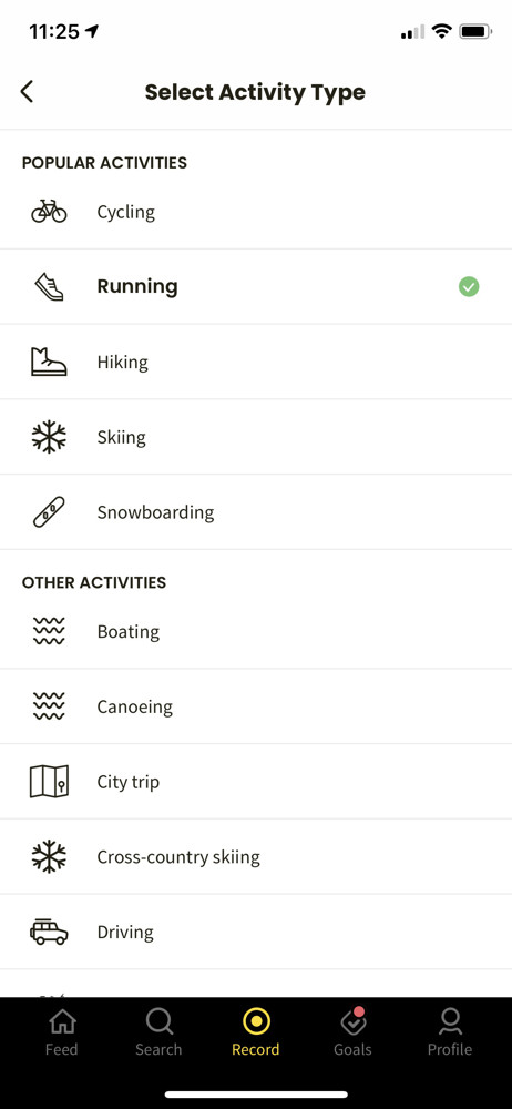 Relive Select activity screenshot