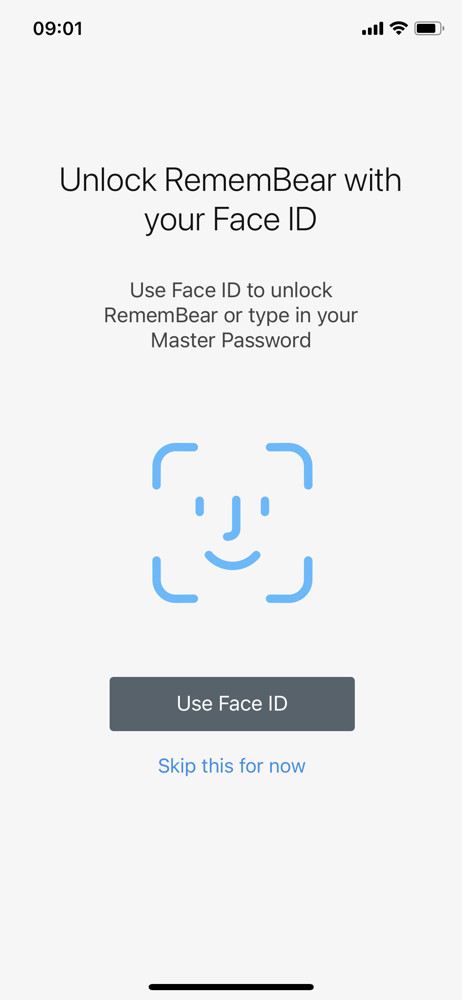 Remembear Enable Face ID screenshot