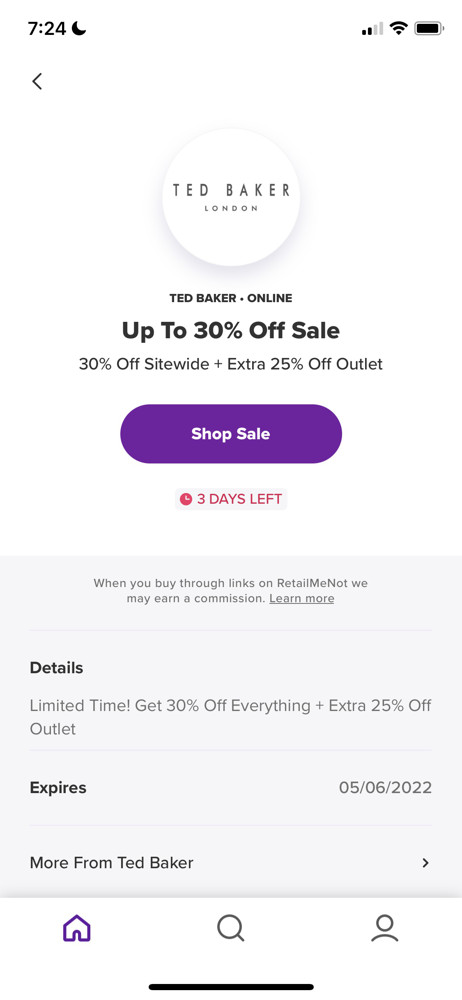 RetailMeNot Deal details screenshot