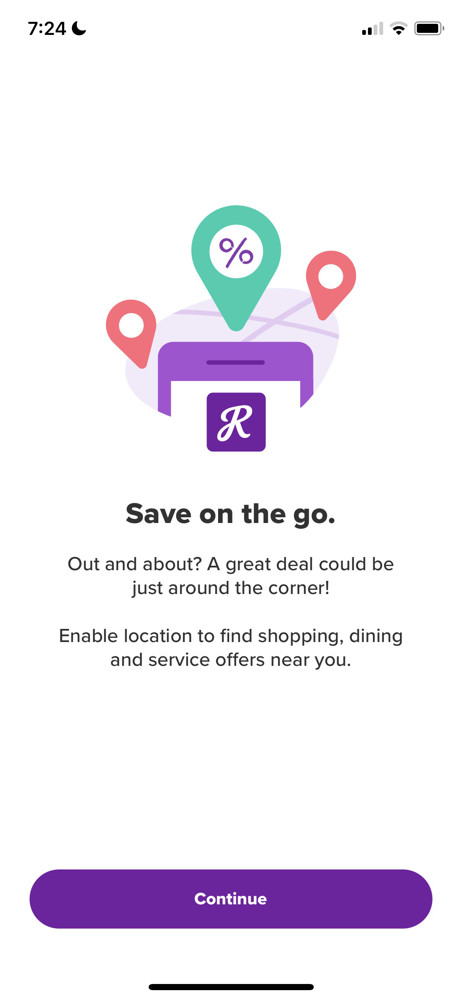 RetailMeNot Enable location services screenshot